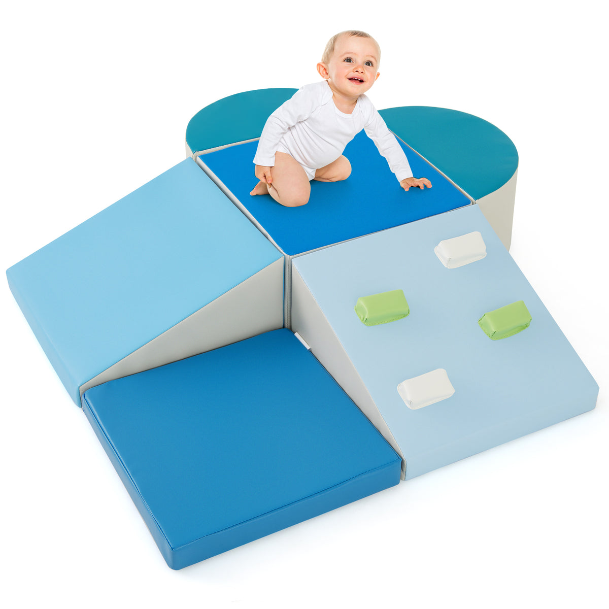 6-Piece Foam Climbing Blocks Set for Toddlers - Soft Play Gym-Climbers & Slides-DECOROLALA