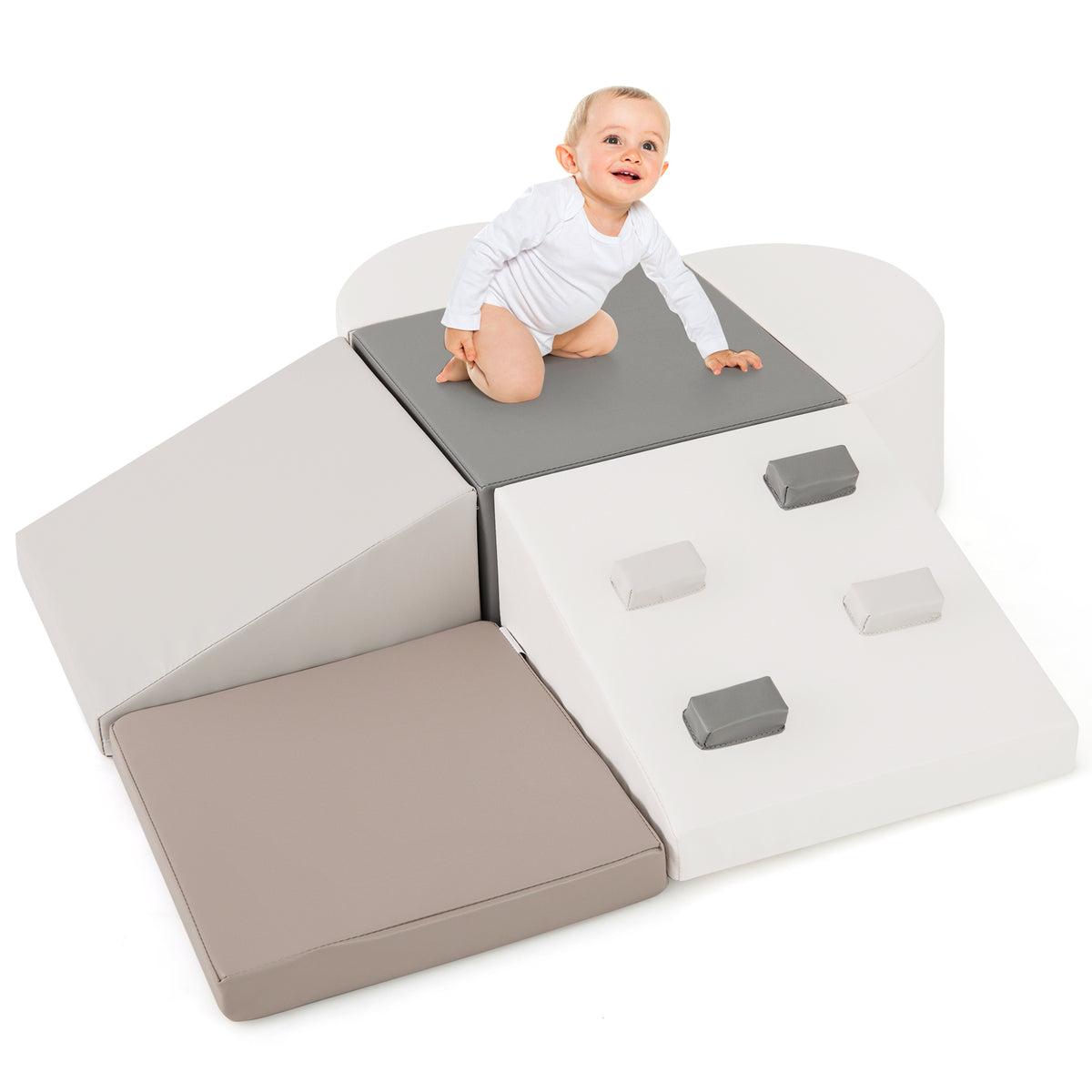 6-Piece Foam Climbing Blocks Set for Toddlers - Soft Play Gym-Climbers & Slides-DECOROLALA