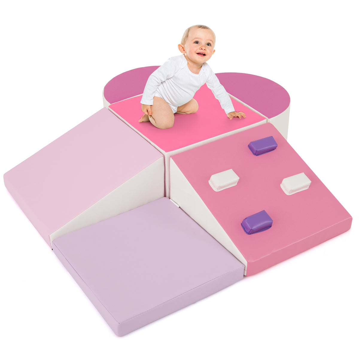 6-Piece Foam Climbing Blocks Set for Toddlers - Soft Play Gym-Climbers & Slides-DECOROLALA