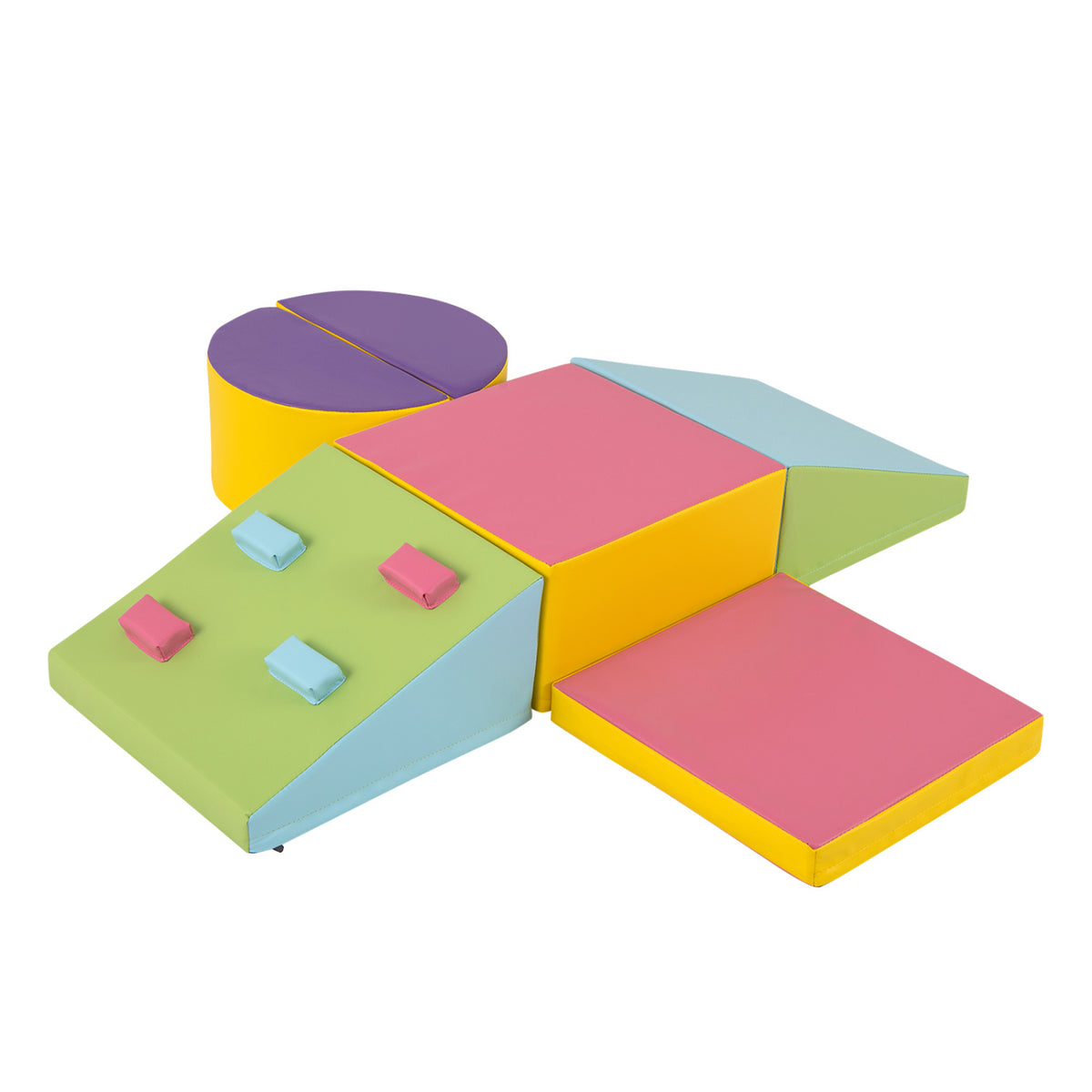 6-Piece Foam Climbing Blocks Set for Toddlers - Soft Play Gym-Climbers & Slides-DECOROLALA