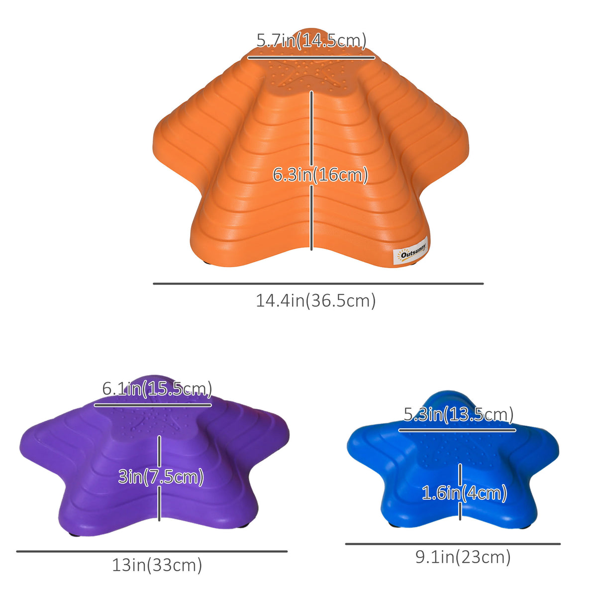 6PCs Larger Size Balance Stepping Stones for Kids with Non-slip Bottom, Stackable Obstacle Course Outdoor Indoor, Play River Rocks with Starfish Style-Toys & Games > Baby & Toddler Toys > Kids Gym & Playmats-DECOROLALA