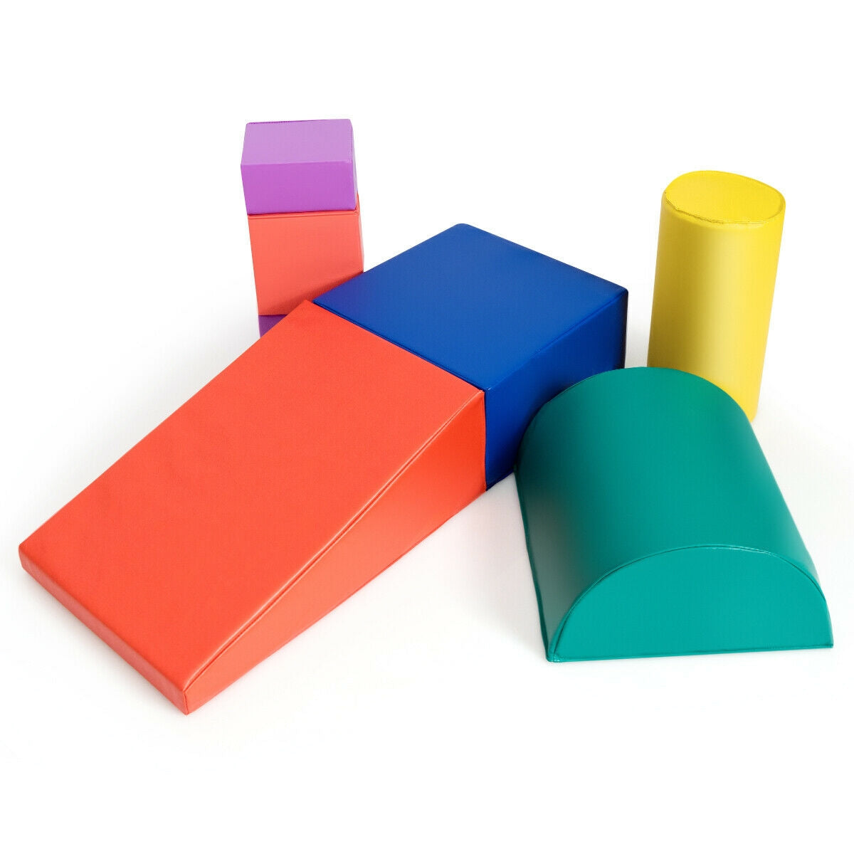 6-Piece Kids Indoor Foam Climb and Crawl Play Set-Climbers & Slides-DECOROLALA