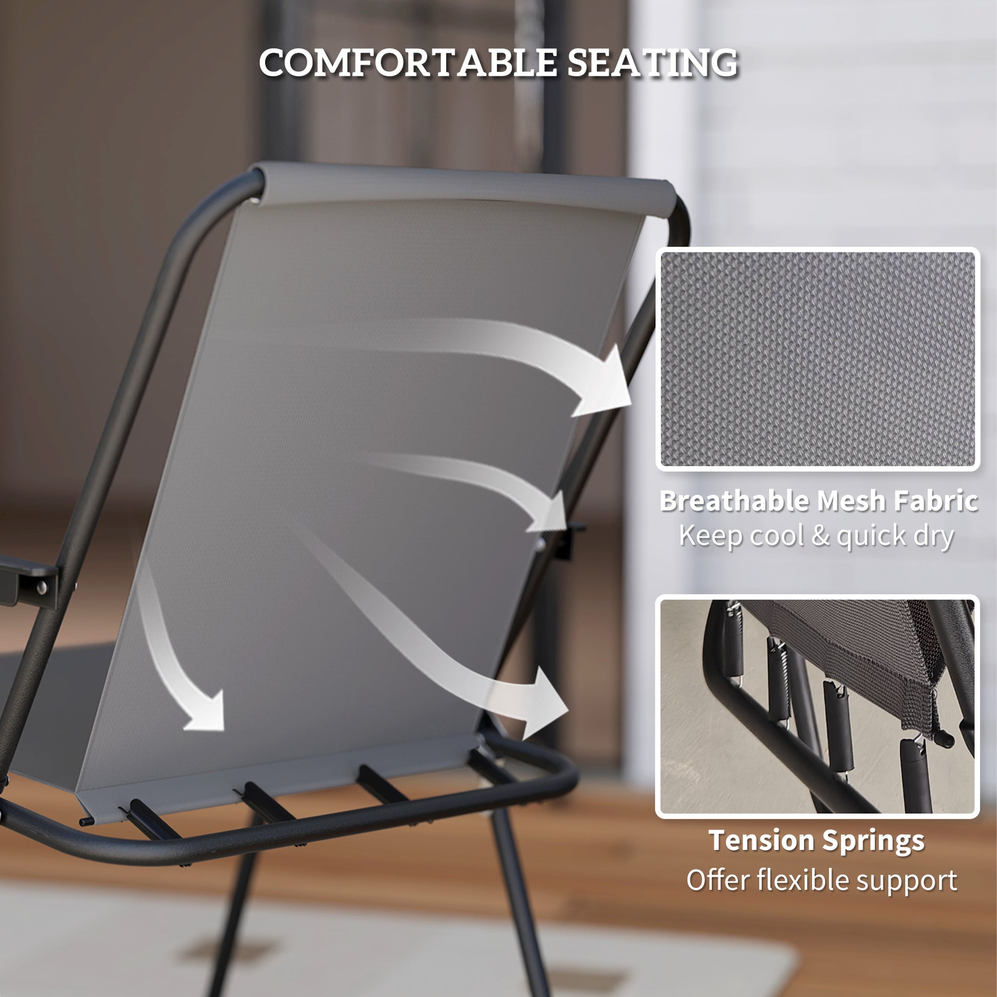 6-Piece Patio Dining Set - Grey Glass Table-DECOROLALA