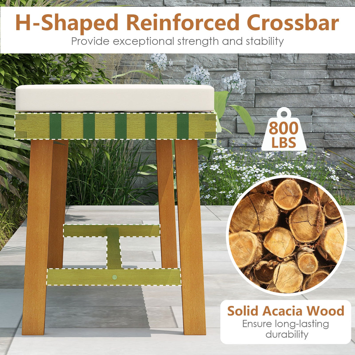6-Piece Patio Dining Set for 5-6 People Farmhouse Furniture-Patio Dining Sets-DECOROLALA