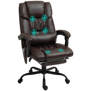 6-Point Massage Chair - Brown Height Adjustable-DECOROLALA