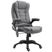 6-Point Vibrating Massage Executive Office Chair - Grey Linen-Office Products > Office Furniture > Office Chairs > Massage Chairs-DECOROLALA