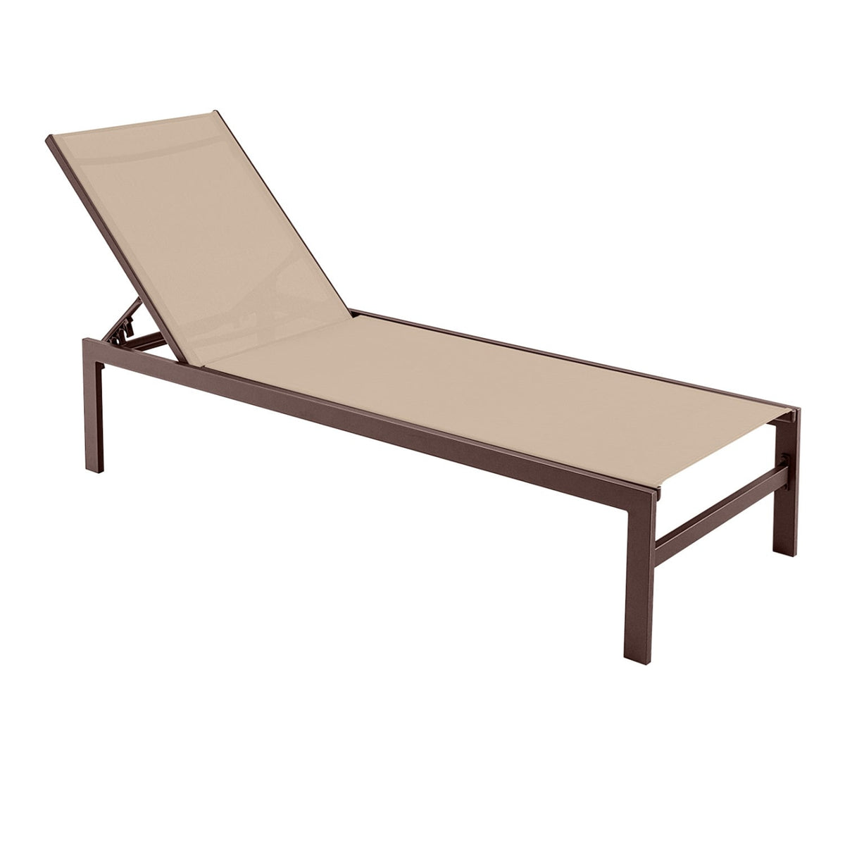 6-Position Chaise Lounge Chairs with Rustproof Aluminium Frame-Brown-Outdoor Chaise Lounges-DECOROLALA