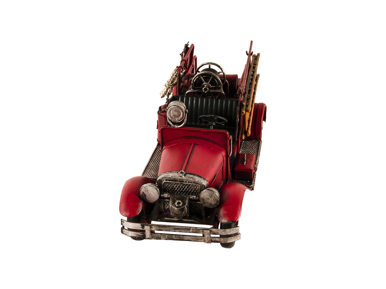 6" Red Metal Hand Painted Model Car Tabletop Sculpture-Sculptures-DECOROLALA