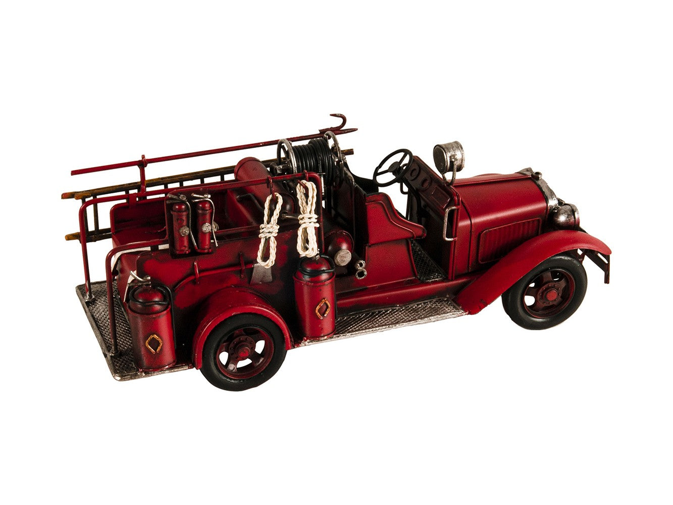 6" Red Metal Hand Painted Model Car Tabletop Sculpture-Sculptures-DECOROLALA