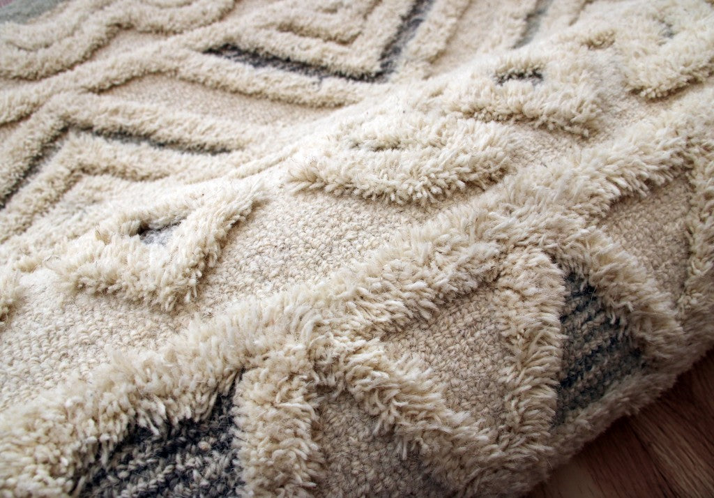 6' Round Cream Modern Geometric Area Rug-Area Rugs-DECOROLALA