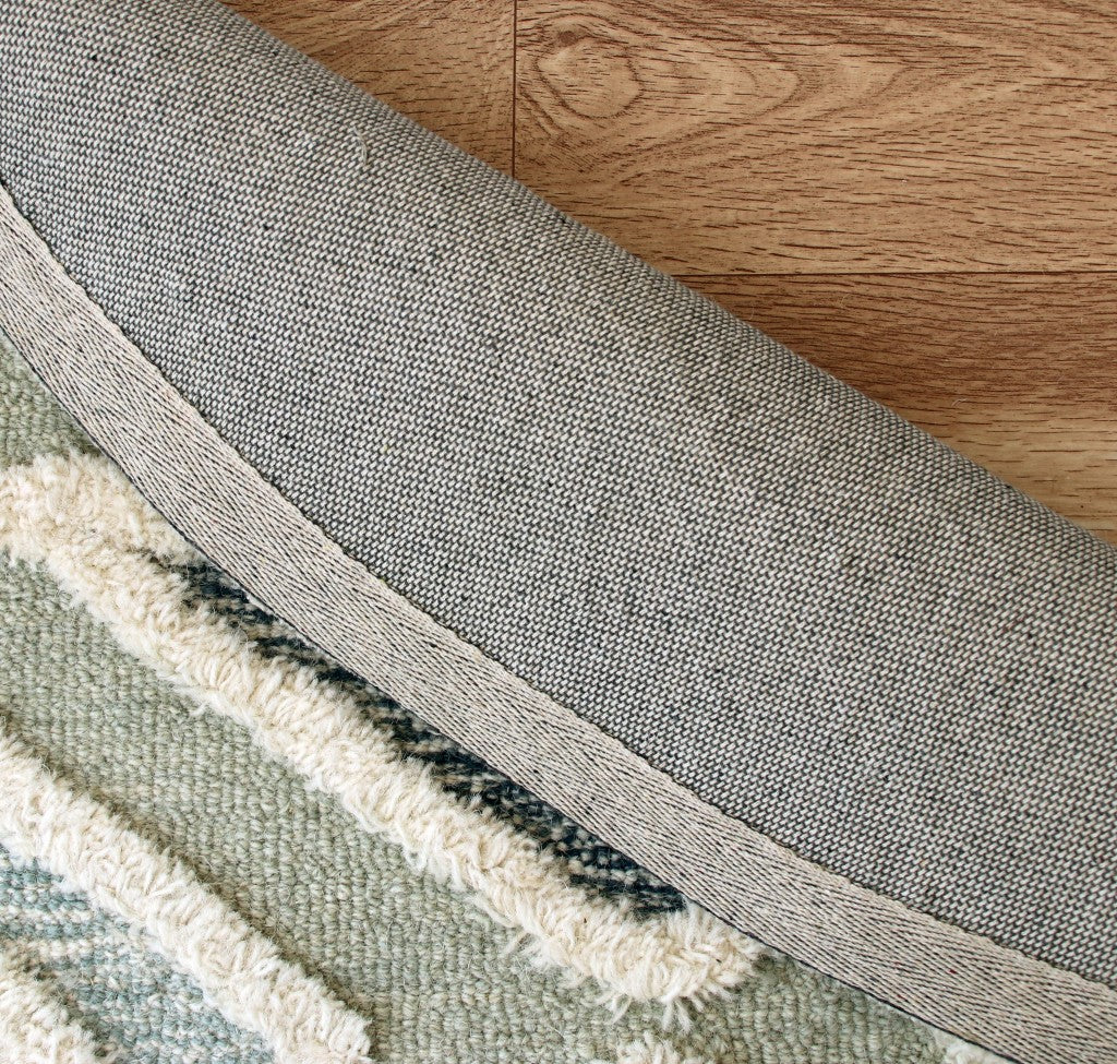 6' Round Cream Modern Geometric Area Rug-Area Rugs-DECOROLALA