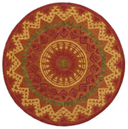 6' Round Orange Decorative Area Rug-Area Rugs-DECOROLALA