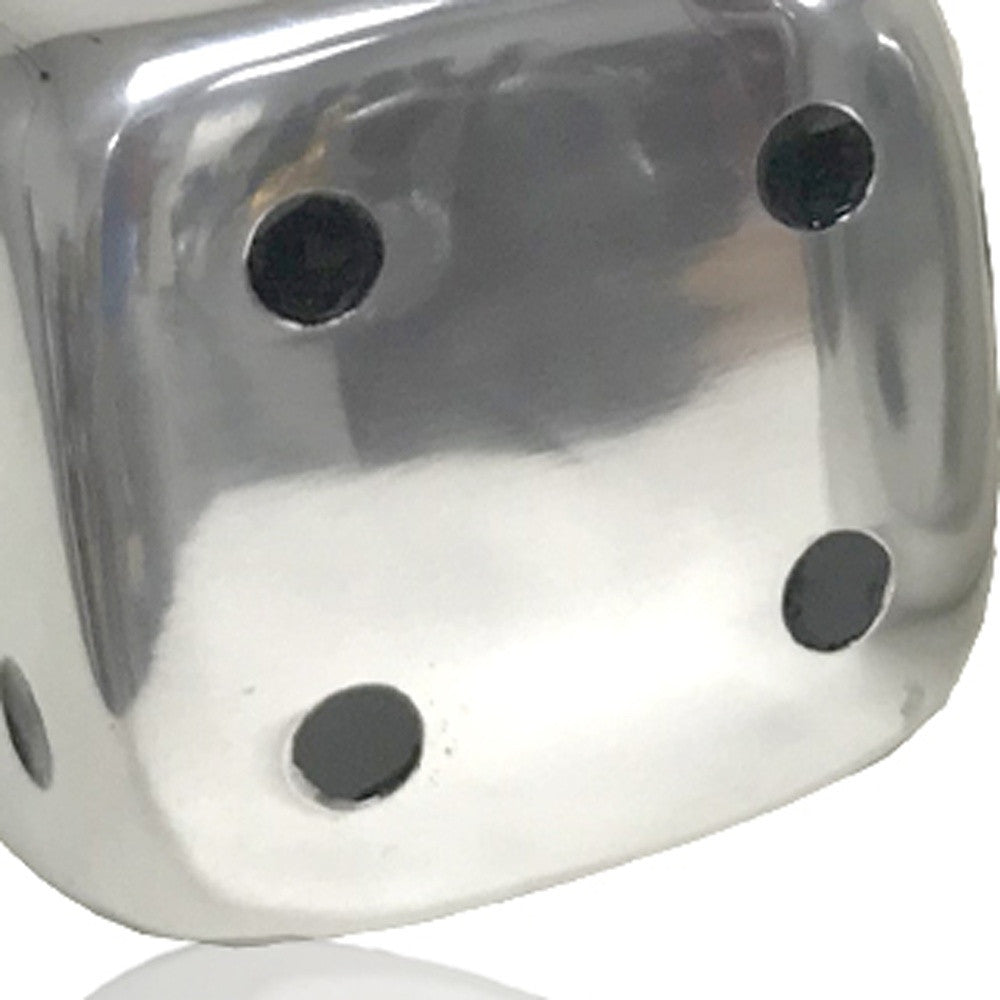 6" Silver Buffed Aluminum Tabletop Sculpture-Sculptures-DECOROLALA