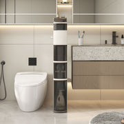 6-Tier Narrow Bathroom Storage Cabinet - 7" White Slim Cart-Floor Cabinets-DECOROLALA