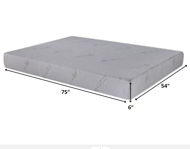6" White Full Aloe Vera Infused Memory Foam Mattress-Foam Mattresses-DECOROLALA