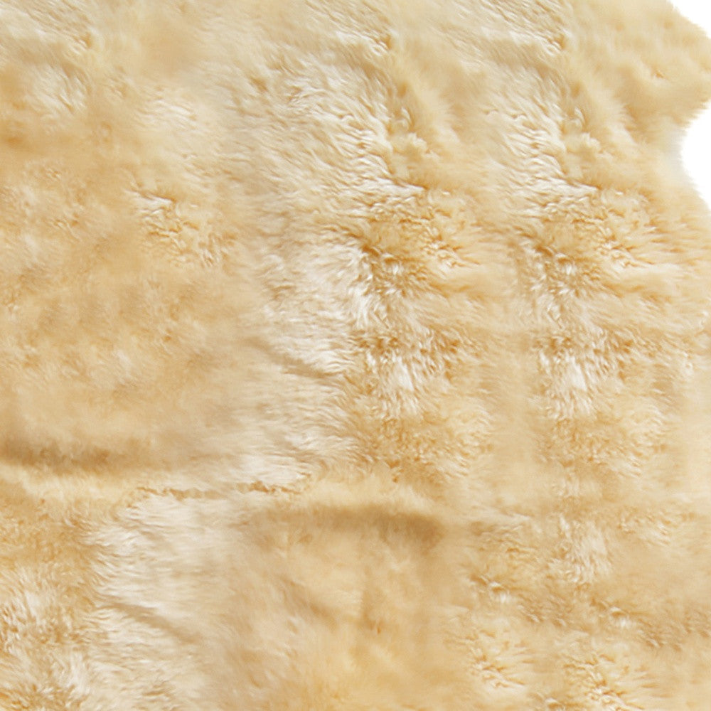 6' X 6' Gold Shag Sheepskin Area Rug-Area Rugs-DECOROLALA
