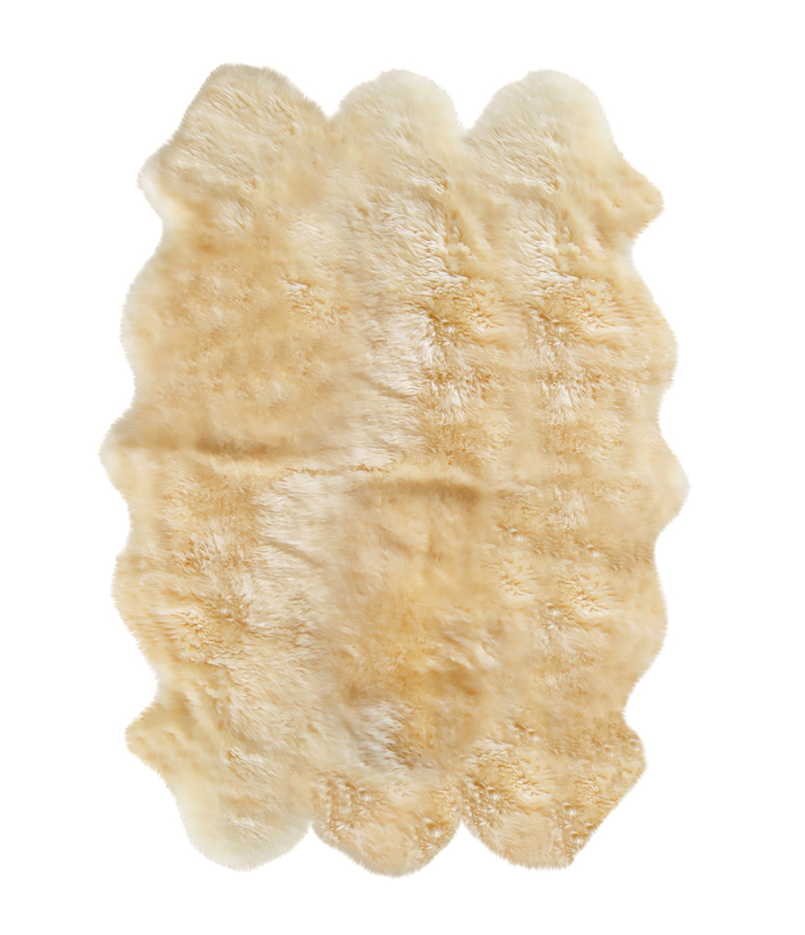6' X 6' Gold Shag Sheepskin Area Rug-Area Rugs-DECOROLALA