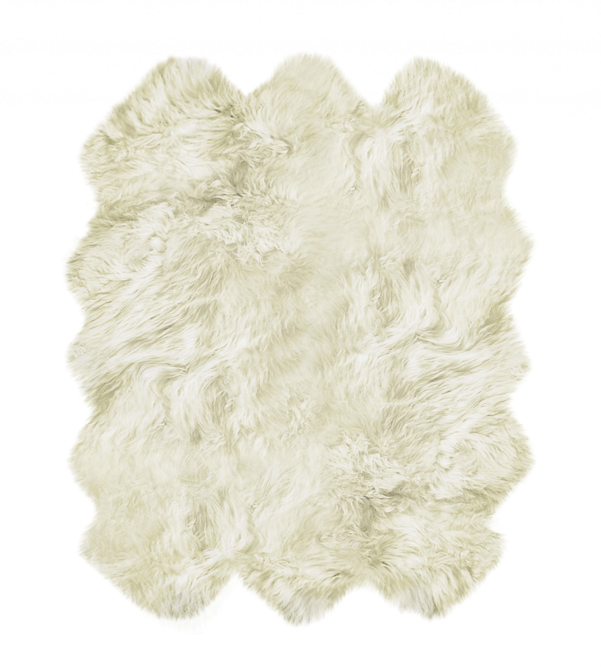 6' X 6' Natural Sheepskin Non Skid Area Rug-Area Rugs-DECOROLALA