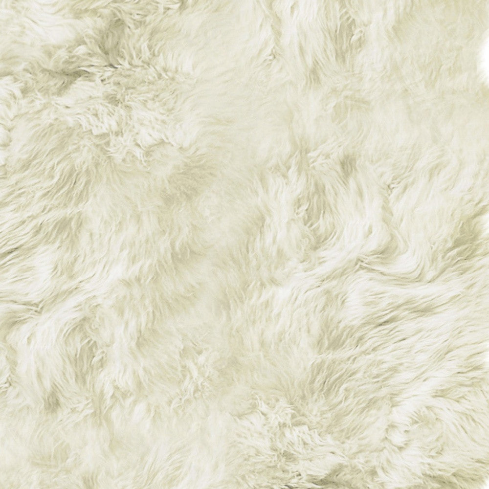 6' X 6' Natural Sheepskin Non Skid Area Rug-Area Rugs-DECOROLALA