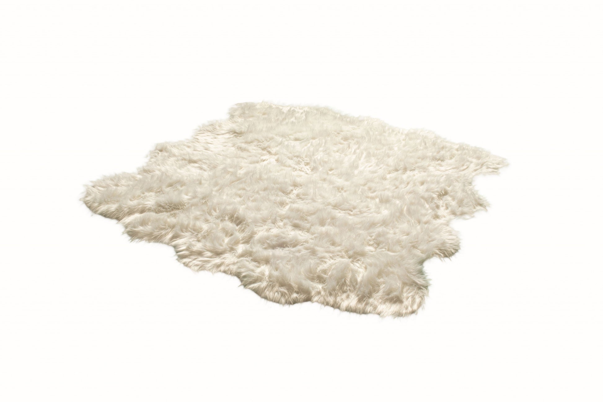 6' X 6' Off White Faux Fur Area Rug-Area Rugs-DECOROLALA