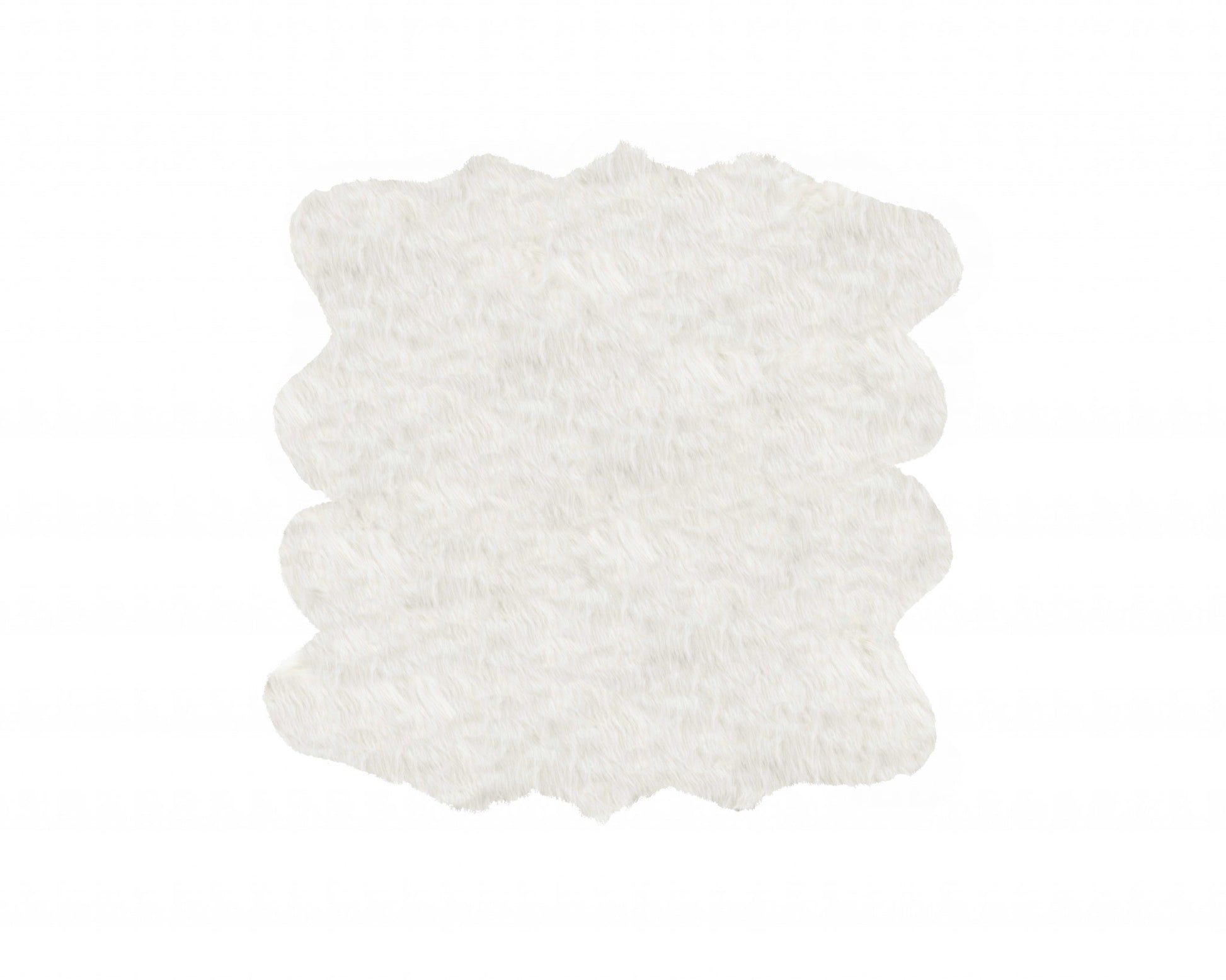 6' X 6' Off White Faux Fur Area Rug-Area Rugs-DECOROLALA