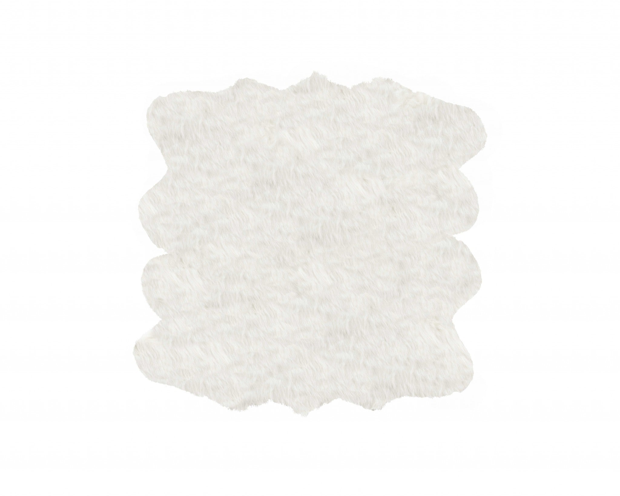 6' X 6' Off White Faux Fur Area Rug-Area Rugs-DECOROLALA