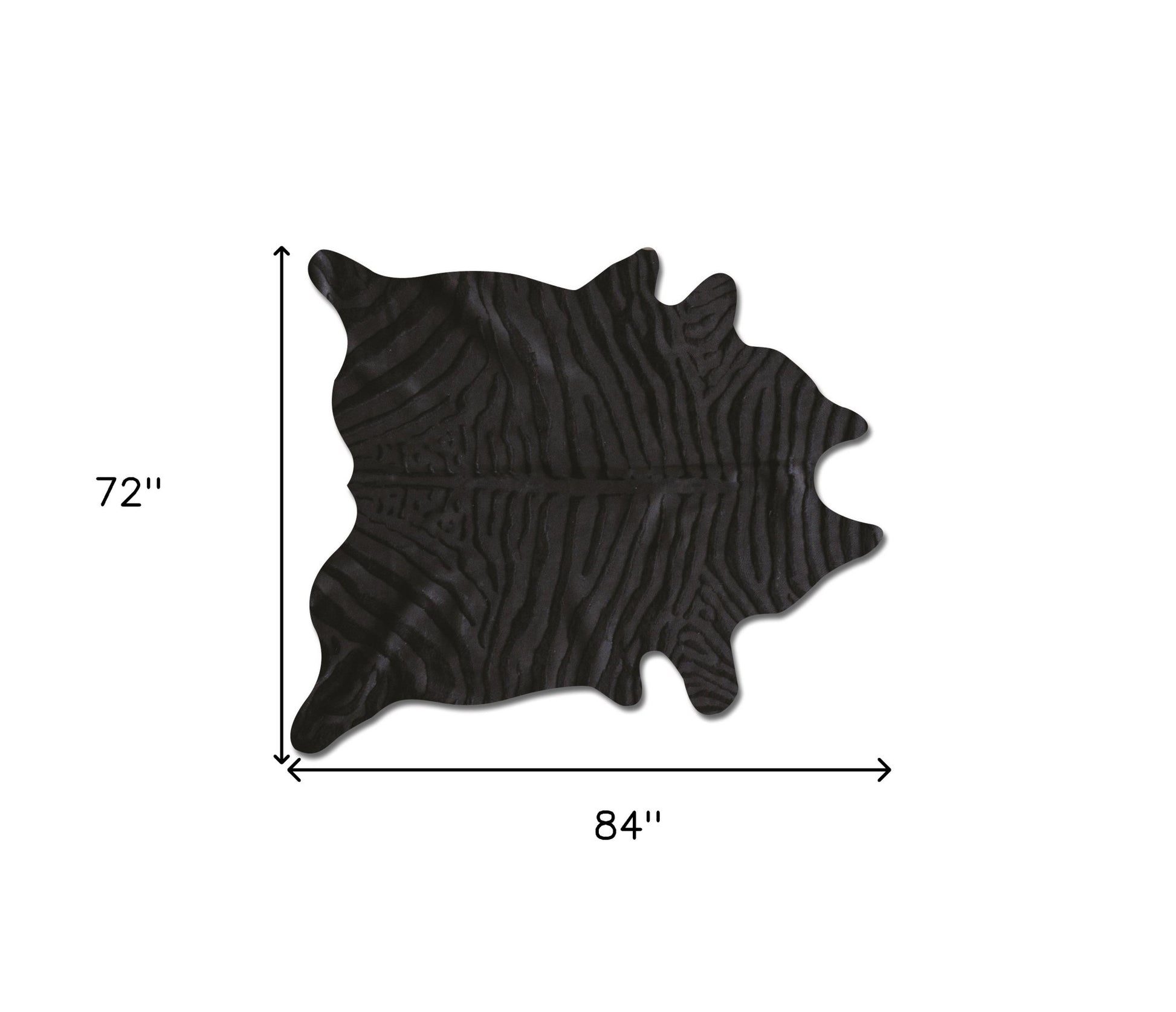 6' X 7' Black And White Cowhide Animal Print Area Rug-Area Rugs-DECOROLALA