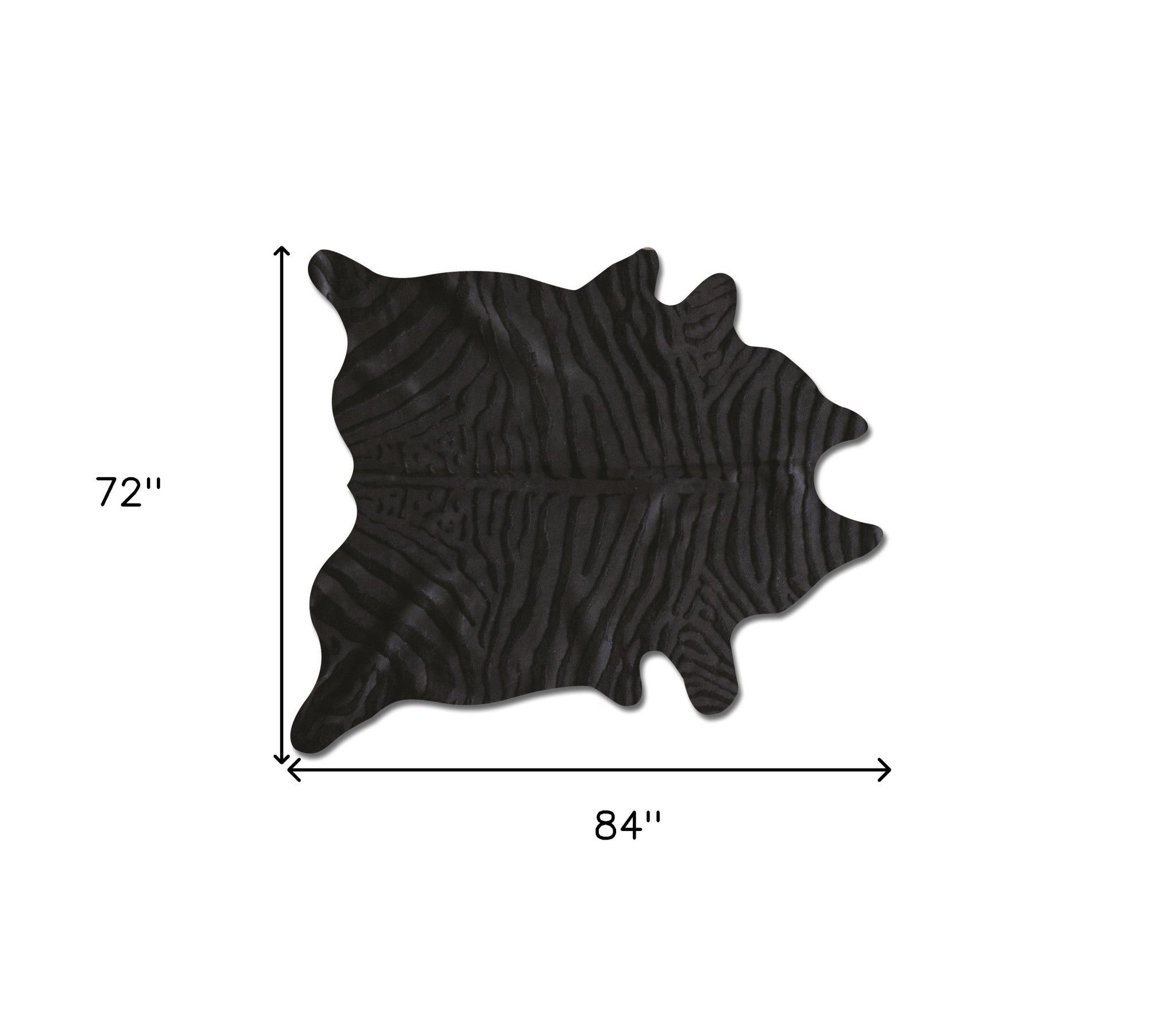 6' X 7' Black And White Cowhide Animal Print Area Rug-Area Rugs-DECOROLALA