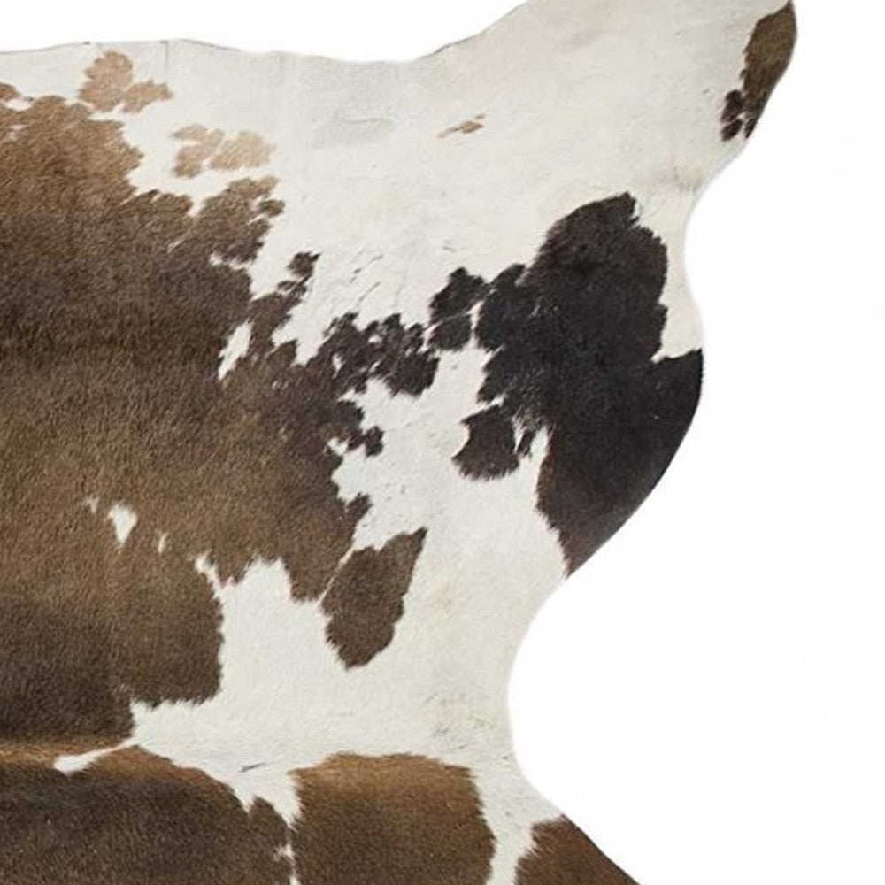 6' X 7' Black And White Cowhide Animal Print Area Rug-Area Rugs-DECOROLALA