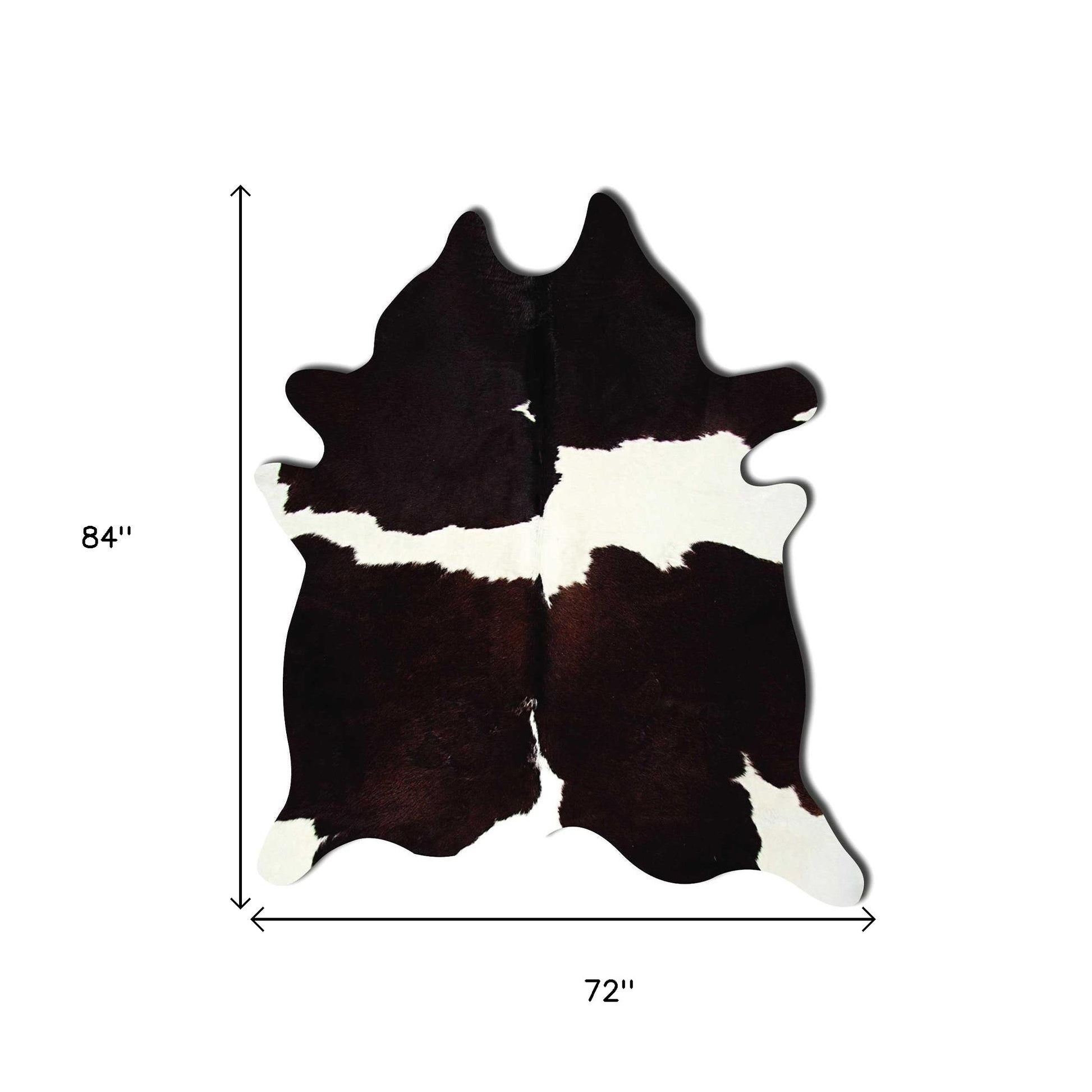 6' X 7' Black And White Cowhide Animal Print Area Rug-Area Rugs-DECOROLALA