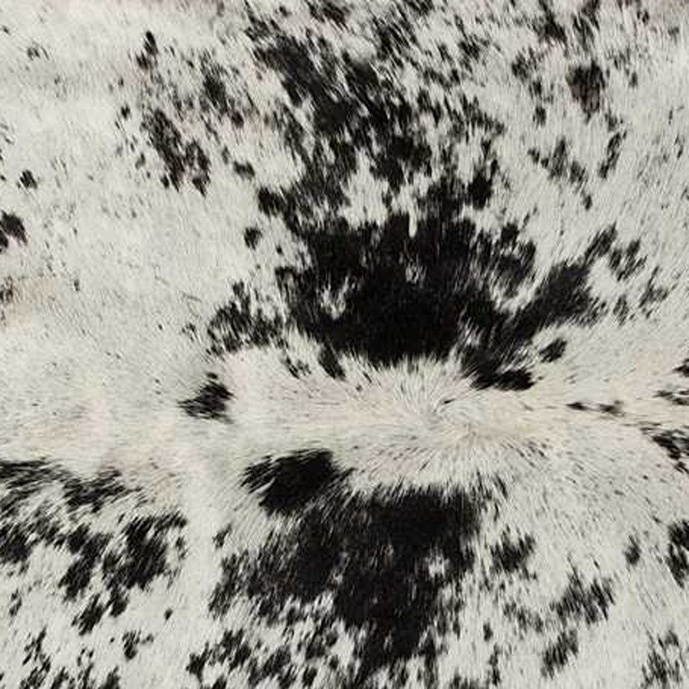 6' X 7' Black And White Cowhide Area Rug-Area Rugs-DECOROLALA