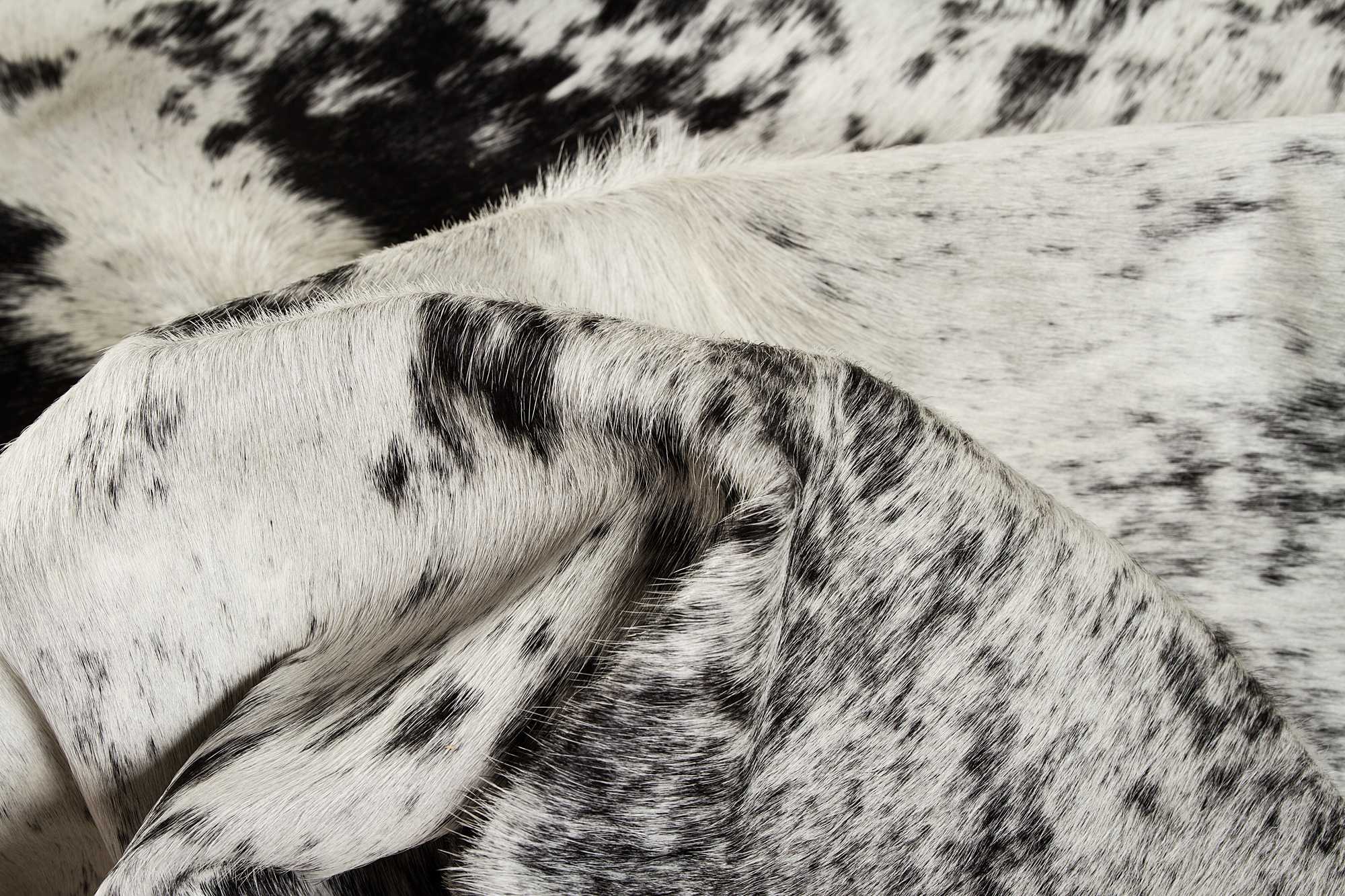 6' X 7' Black And White Cowhide Area Rug-Area Rugs-DECOROLALA