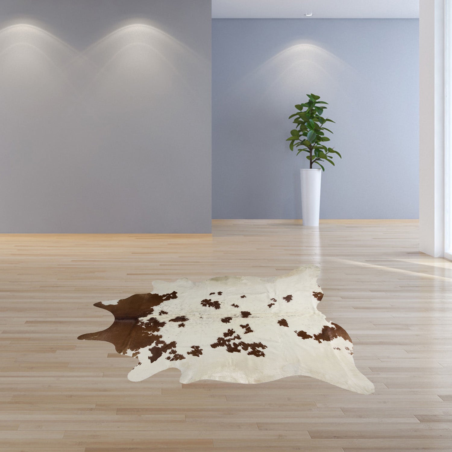 6' X 7' Black And White Cowhide Cowhide Print Area Rug-Area Rugs-DECOROLALA