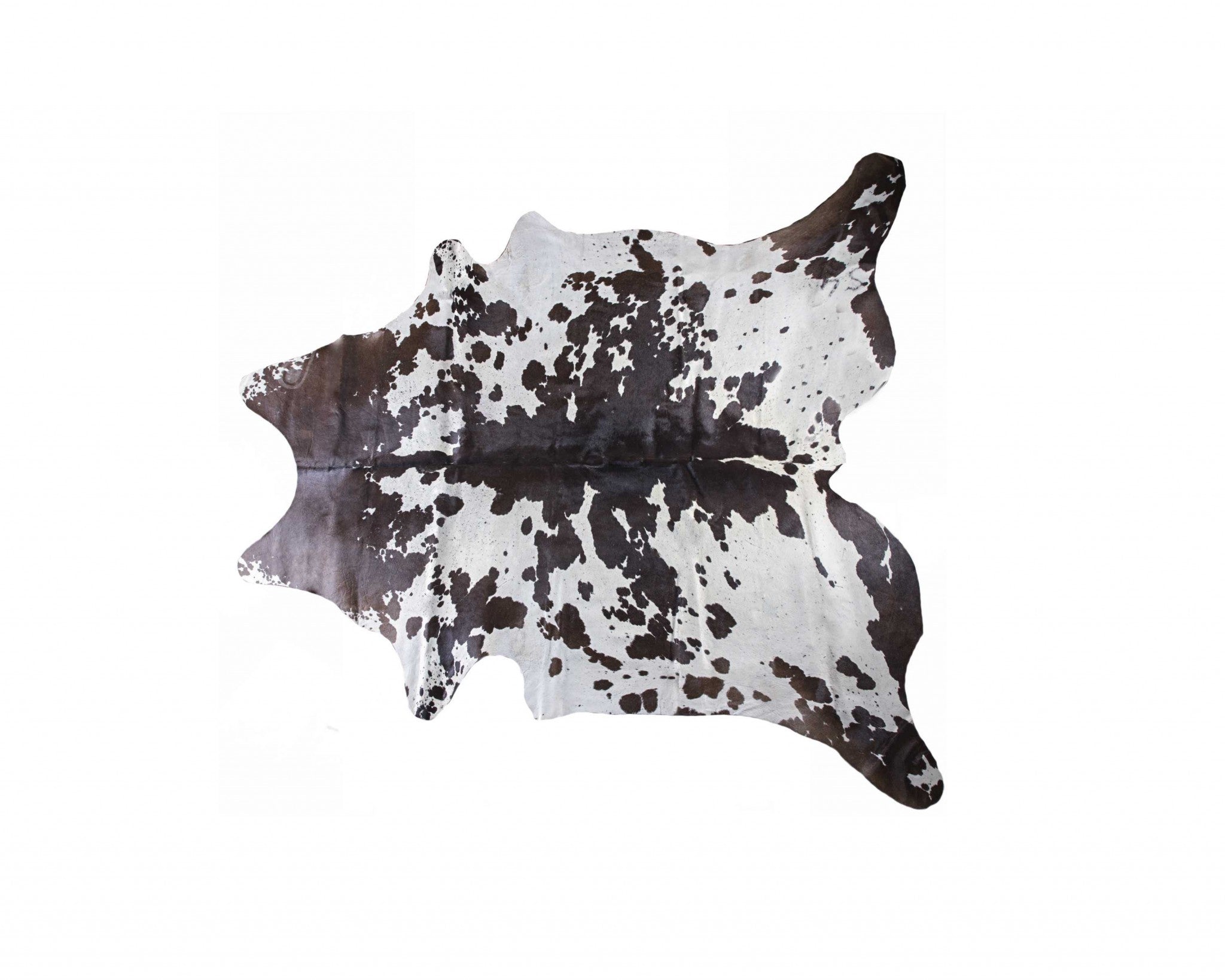 6' X 7' Black And White Cowhide Cowhide Print Area Rug-Area Rugs-DECOROLALA