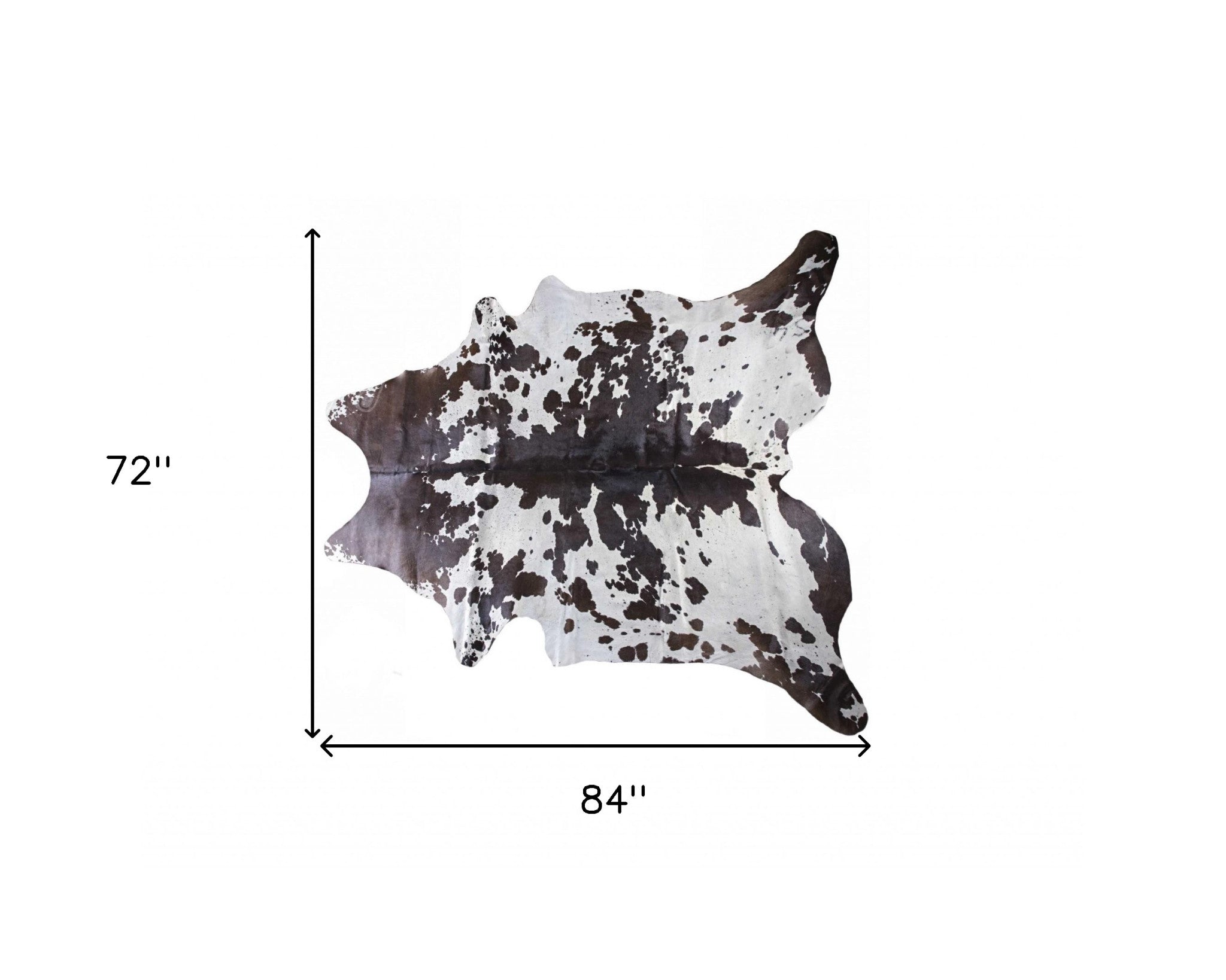 6' X 7' Black And White Cowhide Cowhide Print Area Rug-Area Rugs-DECOROLALA