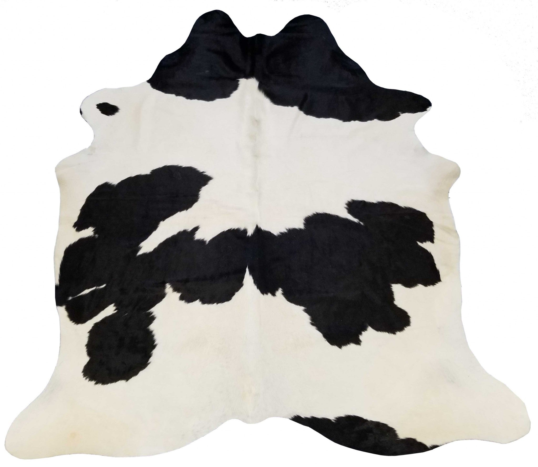 6' X 7' Black And White Cowhide Handmade Area Rug-Area Rugs-DECOROLALA