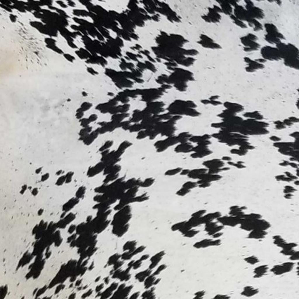 6' X 7' Black And White Cowhide Handmade Area Rug-Area Rugs-DECOROLALA