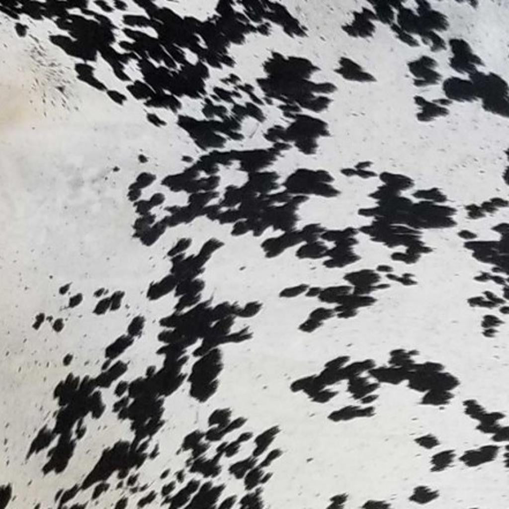 6' X 7' Black And White Cowhide Handmade Area Rug-Area Rugs-DECOROLALA