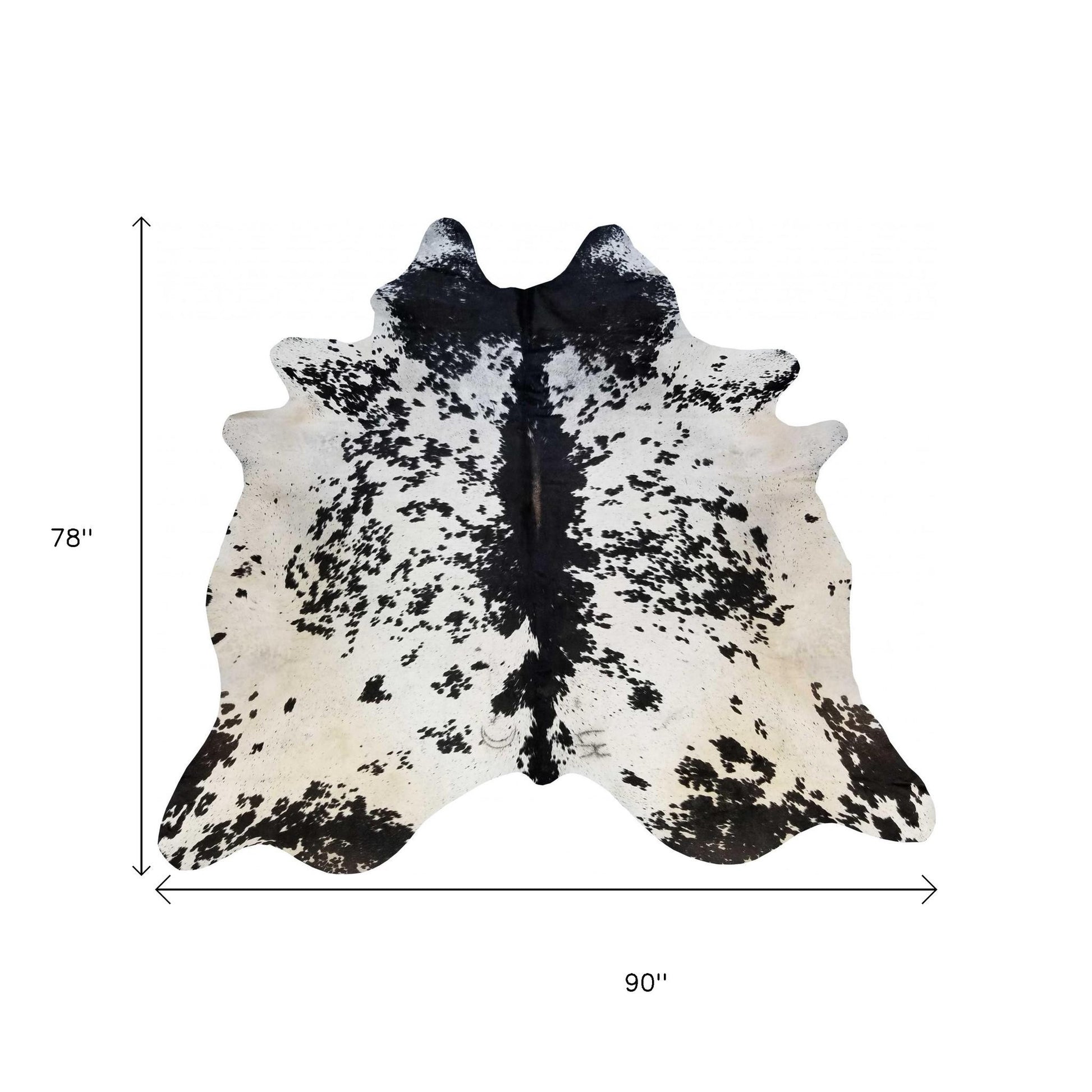 6' X 7' Black And White Cowhide Handmade Area Rug-Area Rugs-DECOROLALA