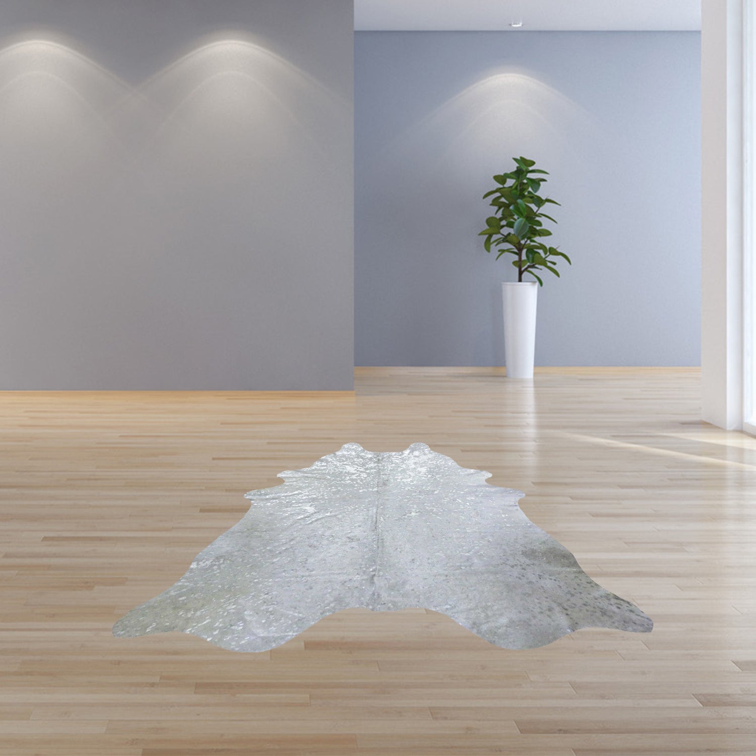 6' X 7' Black And White Cowhide Handmade Area Rug-Area Rugs-DECOROLALA