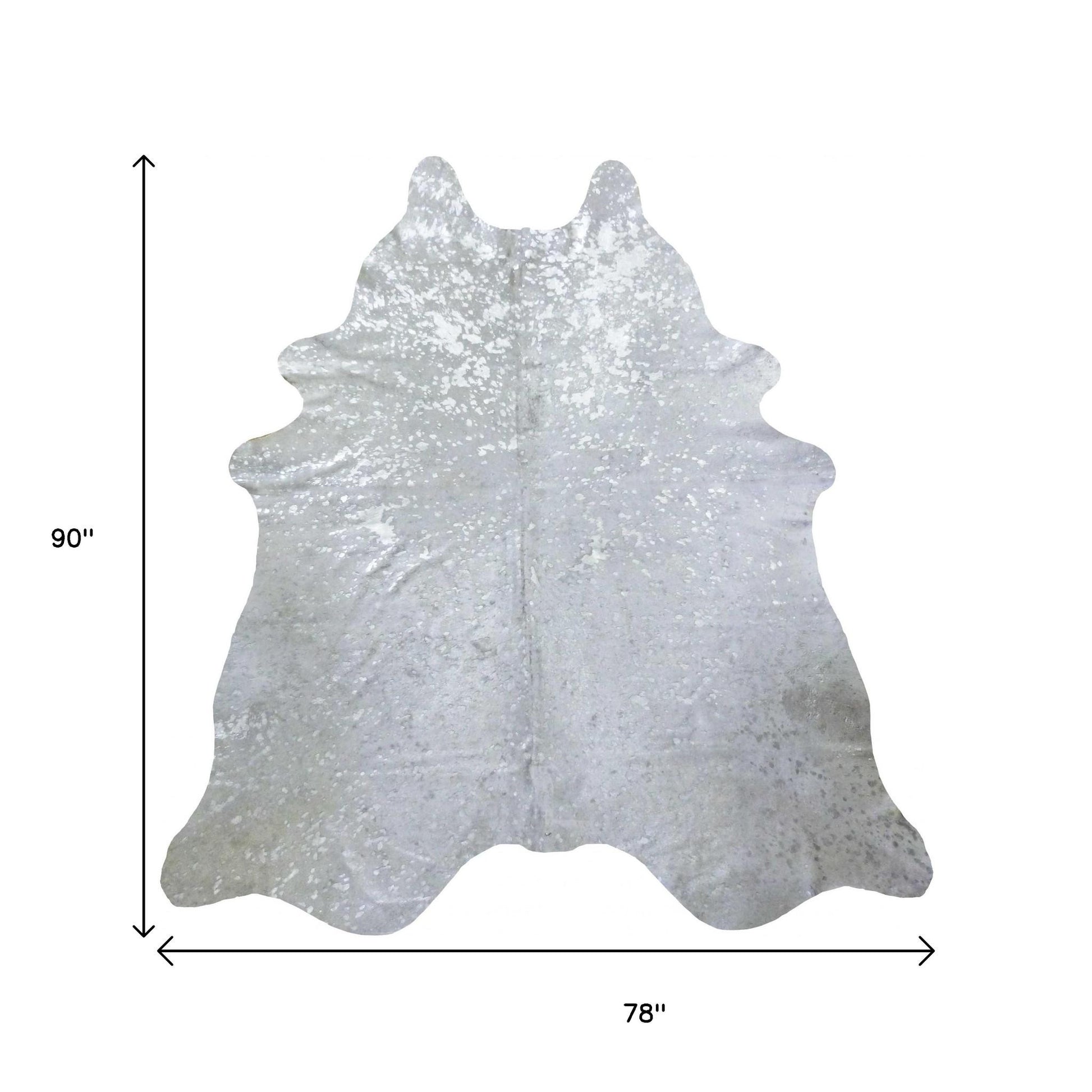 6' X 7' Black And White Cowhide Handmade Area Rug-Area Rugs-DECOROLALA