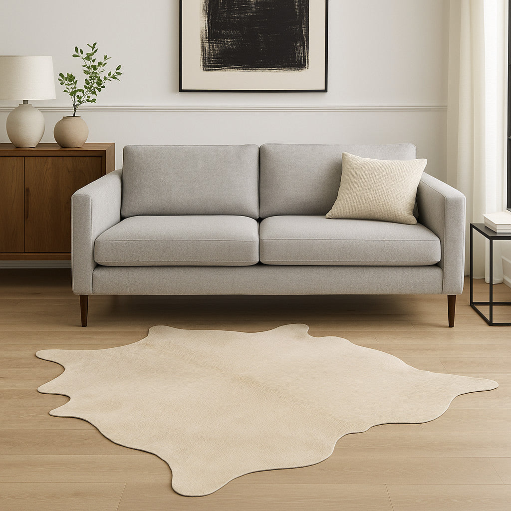 6' X 7' Black Cowhide Area Rug-Area Rugs-DECOROLALA