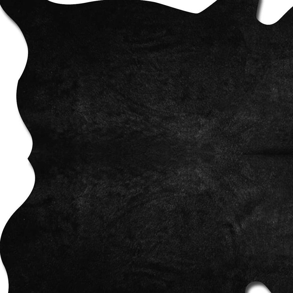 6' X 7' Black Cowhide Area Rug-Area Rugs-DECOROLALA