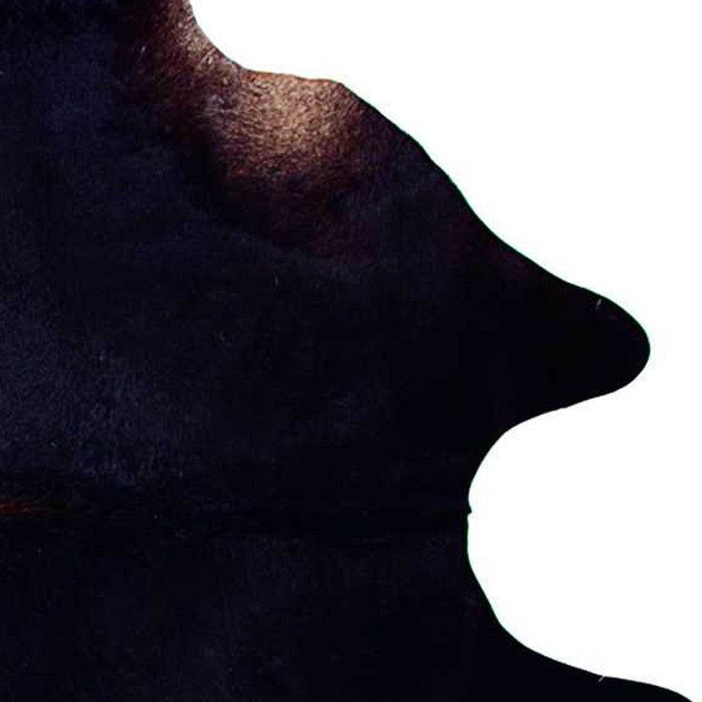 6' X 7' Brown And Black Cowhide Cowhide Print Area Rug-Area Rugs-DECOROLALA