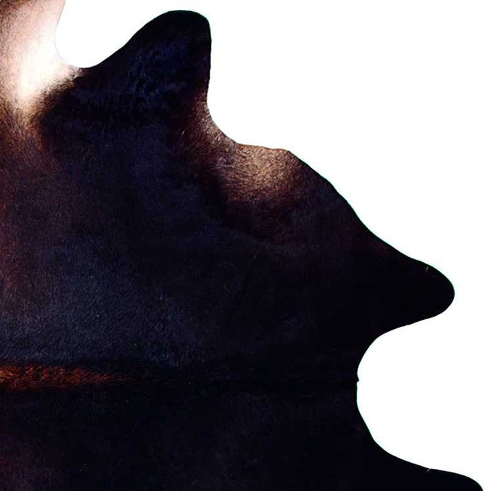 6' X 7' Brown And Black Cowhide Cowhide Print Area Rug-Area Rugs-DECOROLALA