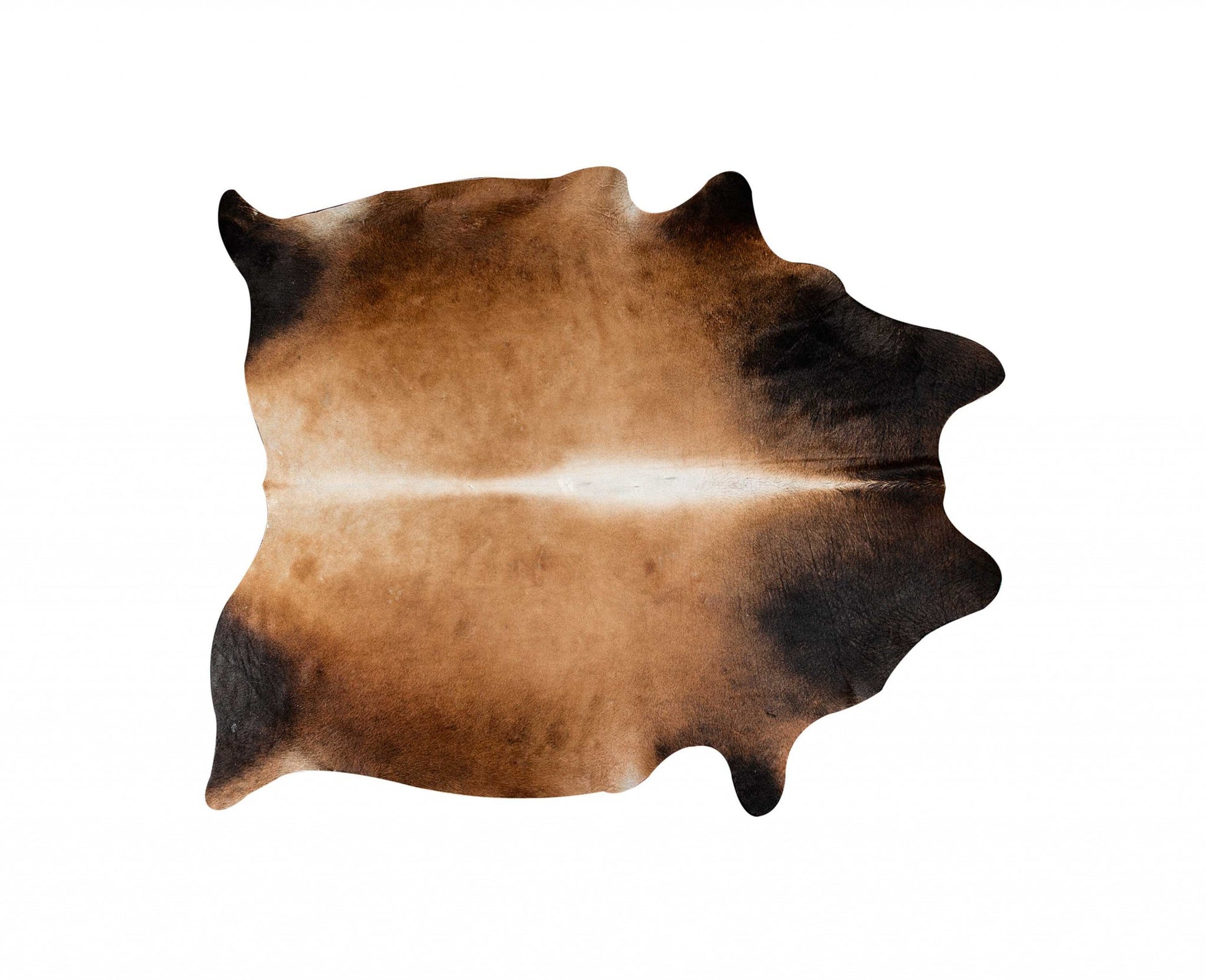 6' X 7' Brown And Black Cowhide Cowhide Print Area Rug-Area Rugs-DECOROLALA
