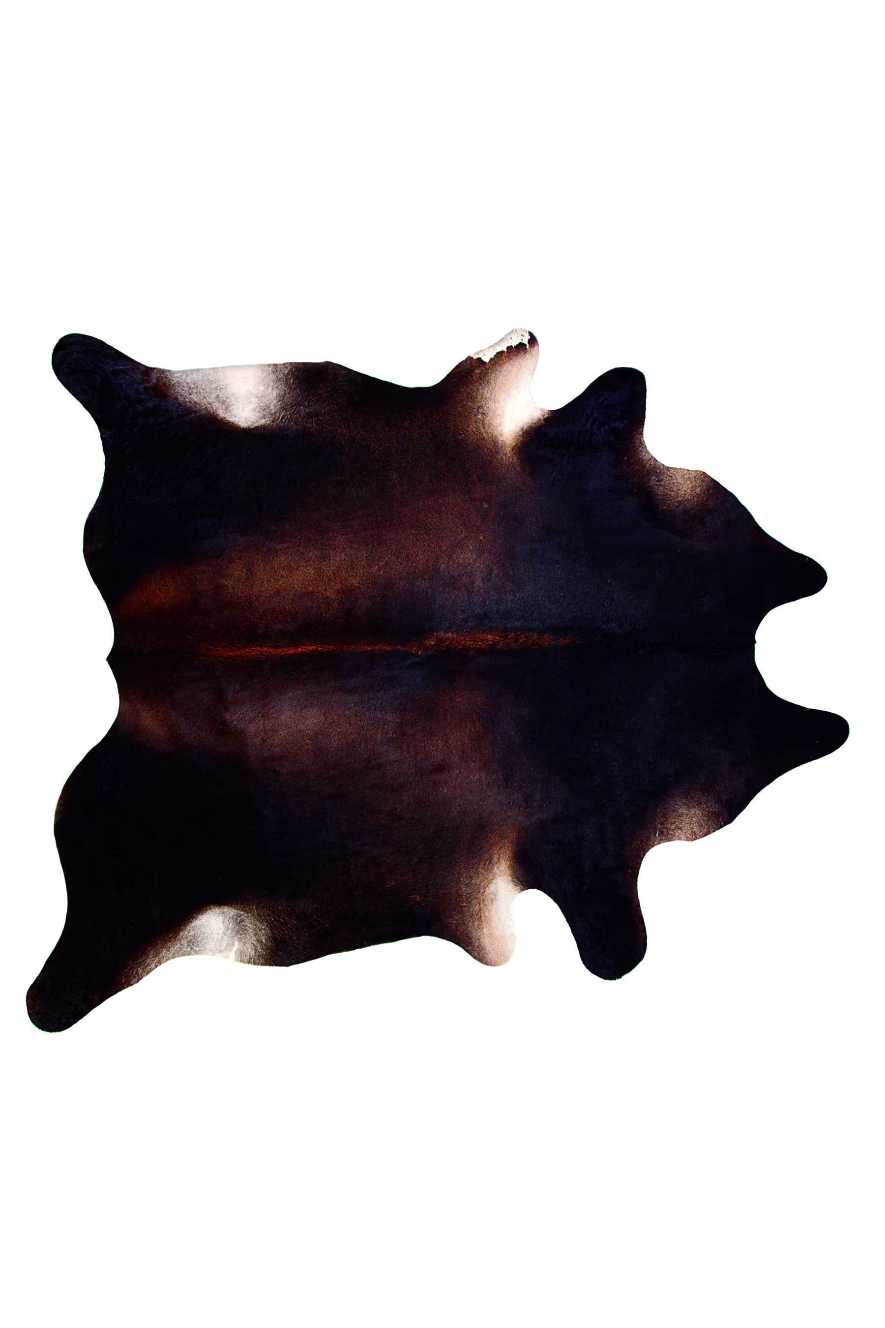 6' X 7' Brown And Black Cowhide Cowhide Print Area Rug-Area Rugs-DECOROLALA
