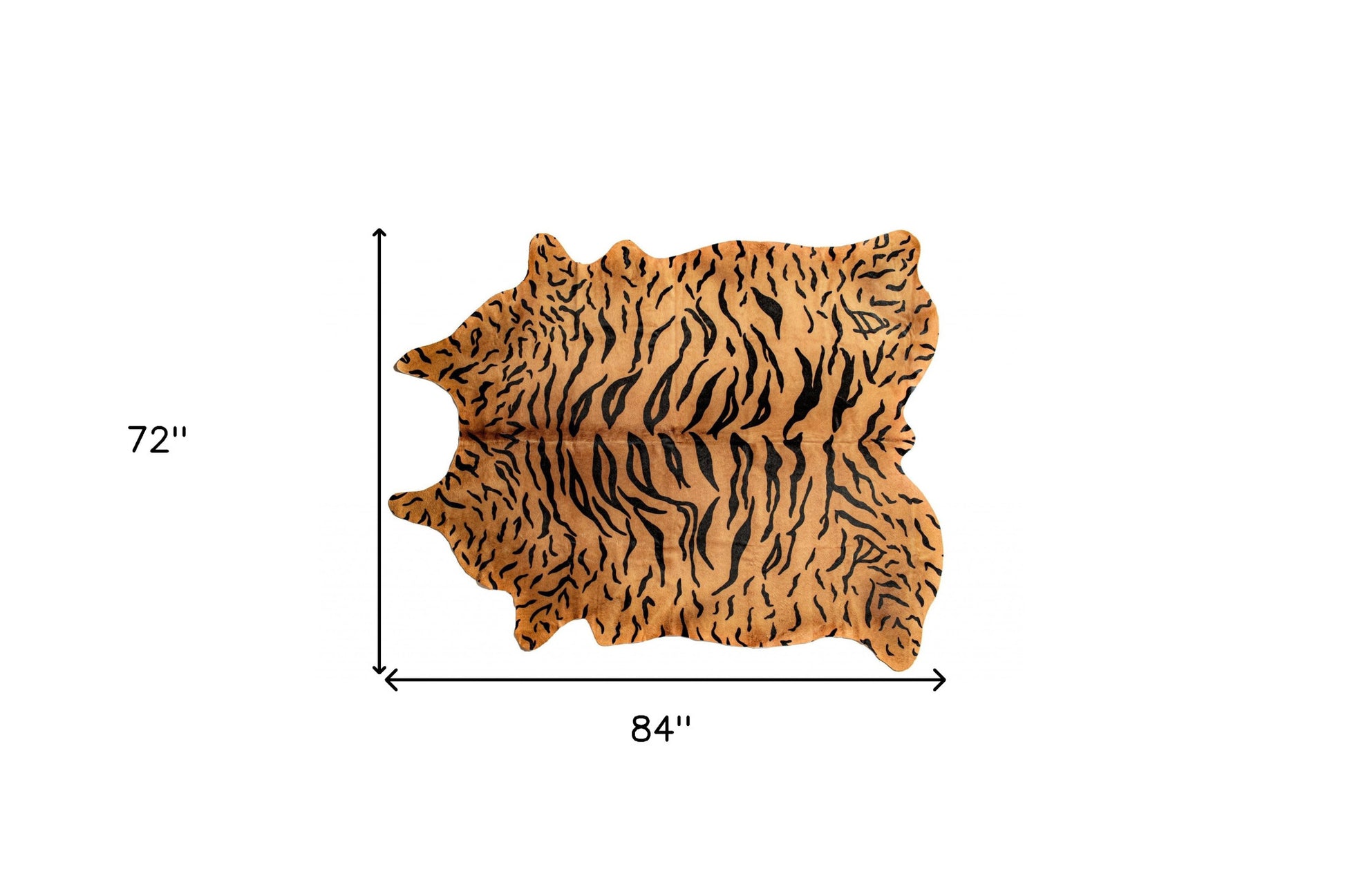 6' X 7' Brown And Black Cowhide Tiger Print Area Rug-Area Rugs-DECOROLALA