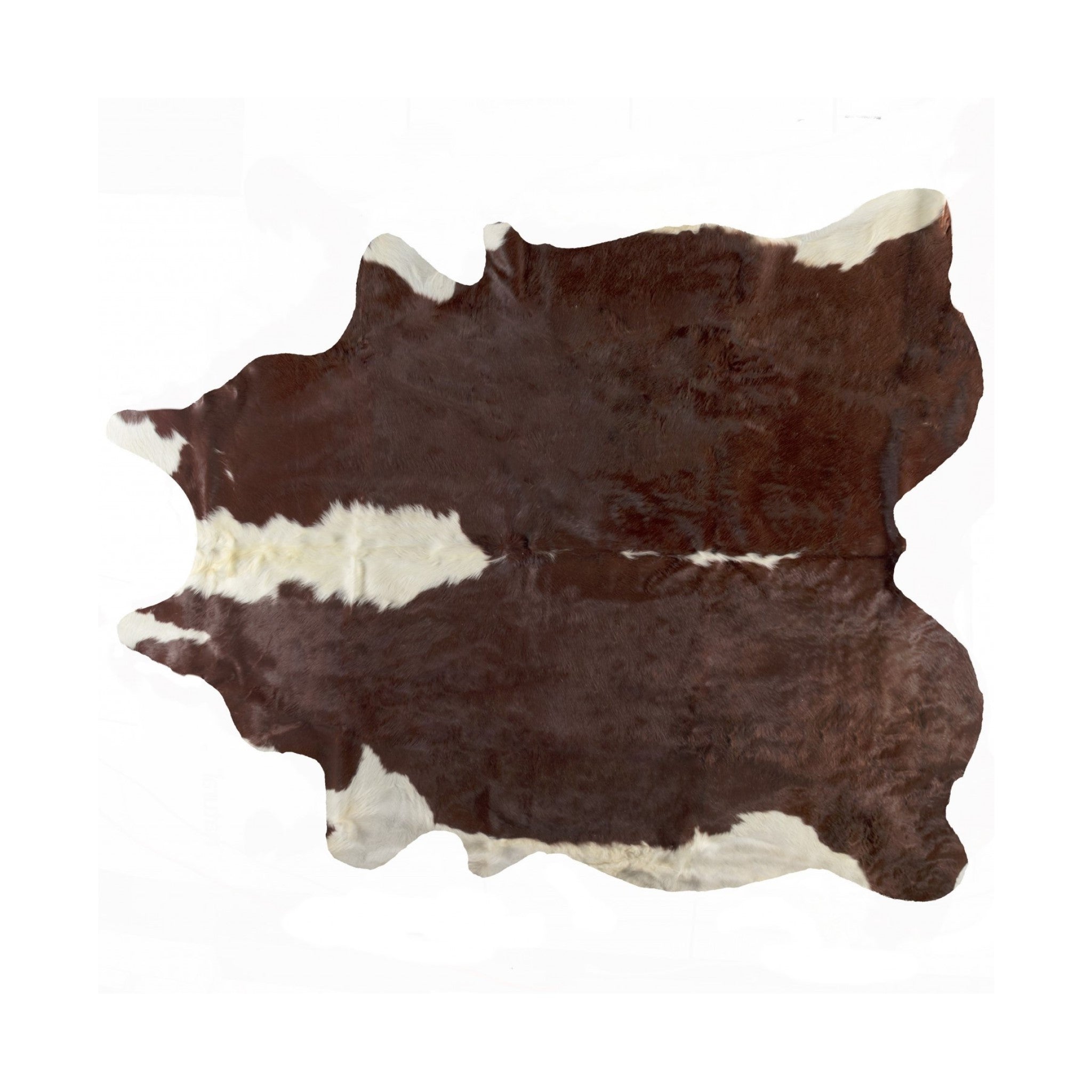 6' X 7' Brown And White Cowhide Area Rug-Area Rugs-DECOROLALA