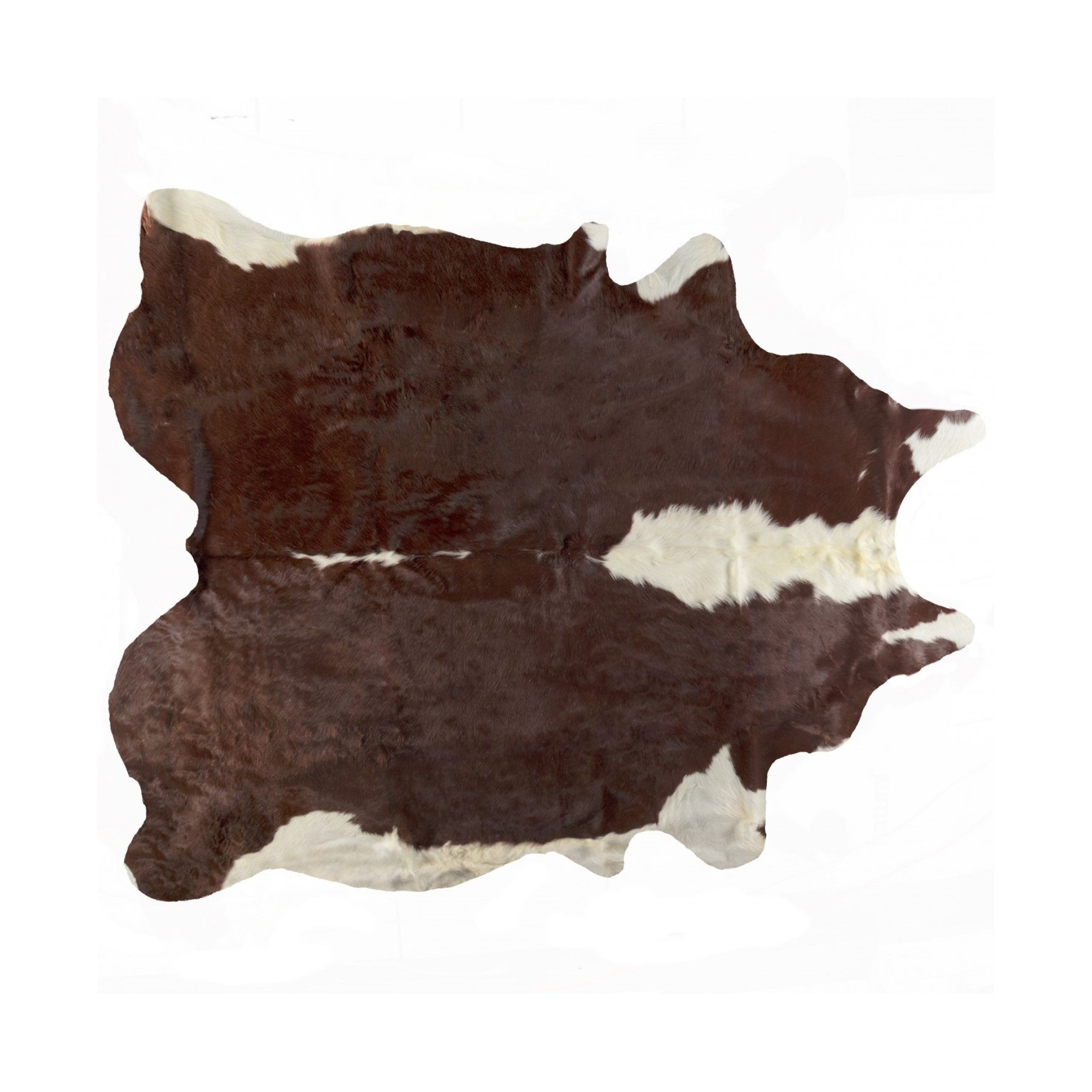 6' X 7' Brown And White Cowhide Area Rug-Area Rugs-DECOROLALA